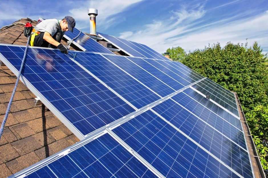 installing solar panel system on roof