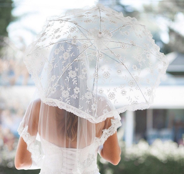 White wedding umbrella