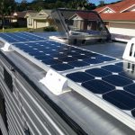 solar panels on a caravan