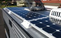 solar panels on a caravan