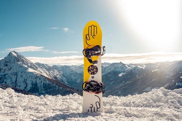 Snowboard on the snow