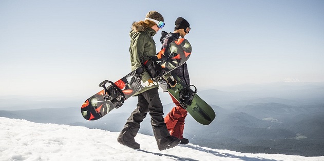 Two men with snowboards