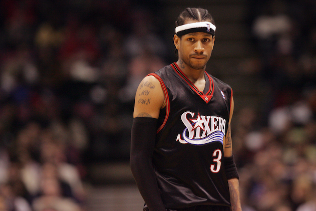 allen iverson with sixers jersey