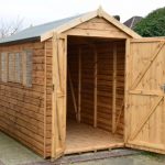 wooden storage shed