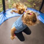 A girl on a trampoline