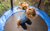 A girl on a trampoline