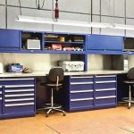 industrial tooling cabinets in a workshop