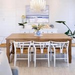 Hamptons-style dining room in bright colors